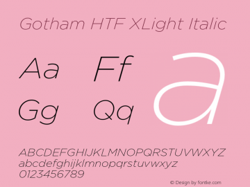 Gotham HTF XLight Italic 001.000图片样张