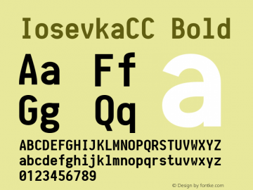 IosevkaCC Bold 1.0-beta1; ttfautohint (v1.4.1) Font Sample