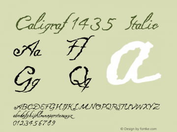 Caligraf 1435 Italic Version 1.00 October 28, 2015, initial release图片样张