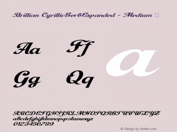Brillian CyrillicSerbExpanded - Medium ☞ Version 1.00 August 7, 2011, initial release;com.myfonts.easy.fontex.brillian.serb-exp-med.wfkit2.version.3EqP Font Sample