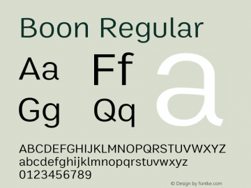 Boon Regular Version 1.0图片样张