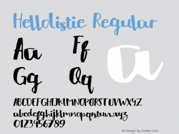 HelloListie Regular 1.000 Font Sample