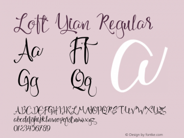 Loft Yian Regular 1.000 Font Sample