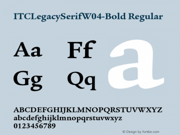 ITCLegacySerifW04-Bold Regular Version 1.1图片样张