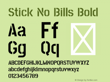 Stick No Bills Bold Version 1.190;PS 1.0;hotconv 1.0.86;makeotf.lib2.5.63406 Font Sample