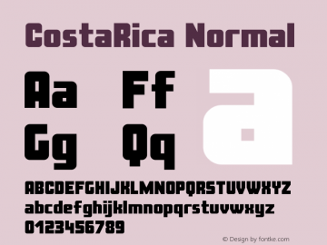 CostaRica Normal Version 1.3  Font Sample