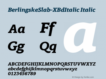 BerlingskeSlab-XBdItalic Italic Version 1.003图片样张