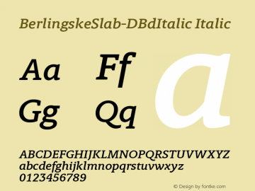 BerlingskeSlab-DBdItalic Italic Version 1.003 Font Sample