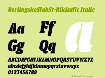 BerlingskeSlabSt-BlkItalic Italic Version 1.000图片样张