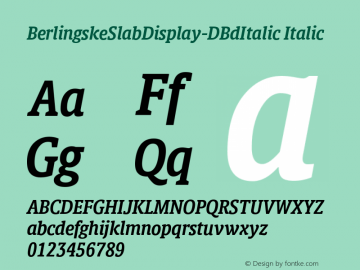 BerlingskeSlabDisplay-DBdItalic Italic Version 1.003 Font Sample