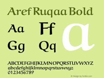 Aref Ruqaa Bold Version 0.5 Font Sample