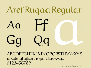 Aref Ruqaa Regular Version 0.5 Font Sample