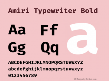 Amiri Typewriter Bold Version 0.4 Font Sample