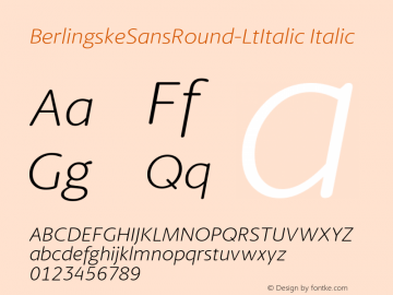 BerlingskeSansRound-LtItalic Italic Version 1.000图片样张