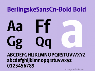 BerlingskeSansCn-Bold Bold Version 1.003图片样张