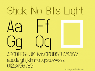Stick No Bills Light Version 1.0.1 Font Sample