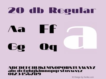 20 db Regular Version 1.000 2008 initial release; ttfautohint (v1.4.1) Font Sample