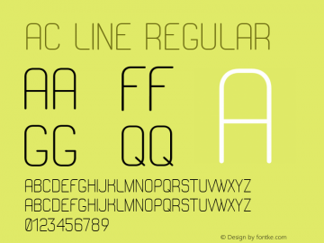 AC Line Regular Version 1.000; ttfautohint (v1.4.1) Font Sample