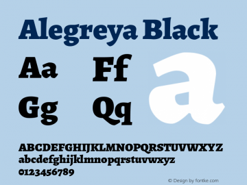 Alegreya Black Version 1.003; ttfautohint (v1.4.1) Font Sample