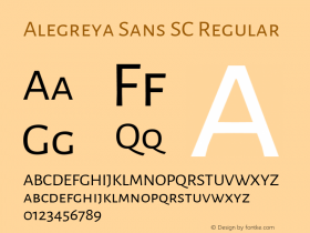 Alegreya Sans SC Regular Version 1.000;PS 001.000;hotconv 1.0.70;makeotf.lib2.5.58329 DEVELOPMENT; ttfautohint (v1.4.1)图片样张