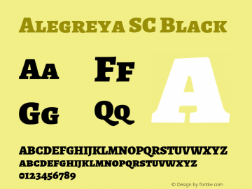 Alegreya SC Black Version 1.003; ttfautohint (v1.4.1) Font Sample