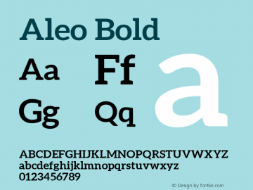 Aleo Bold Version 1.1 ; ttfautohint (v1.4.1)图片样张