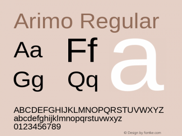 Arimo Regular Version 1.23; ttfautohint (v1.4.1)图片样张