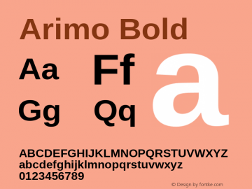 Arimo Bold Version 1.23; ttfautohint (v1.4.1)图片样张