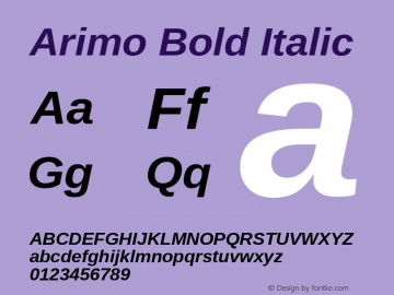 Arimo Bold Italic Version 1.23; ttfautohint (v1.4.1)图片样张