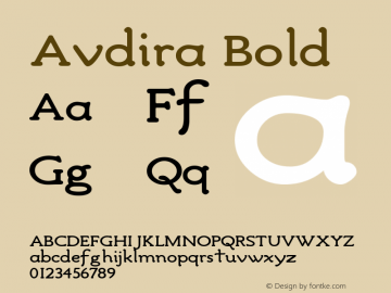 Avdira Bold Version 1.01; ttfautohint (v1.4.1)图片样张