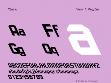 Marathon 1 Regular 1.0 Wed May 03 14:23:00 1995 Font Sample