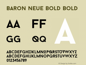 Baron Neue Bold Bold Version 1.000; ttfautohint (v1.4.1)图片样张