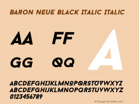 Baron Neue Black Italic Italic Version 1.000;PS 001.000;hotconv 1.0.70;makeotf.lib2.5.58329; ttfautohint (v1.4.1)图片样张