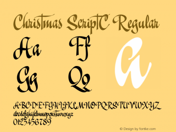 Christmas ScriptC Regular Version 0.000 2007 initial release; ttfautohint (v1.4.1) Font Sample