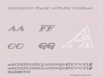 Occoluchi Italic Outline Regular 1.00 Font Sample