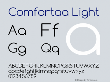 Comfortaa Light Version 2.004 2013; ttfautohint (v1.4.1)图片样张