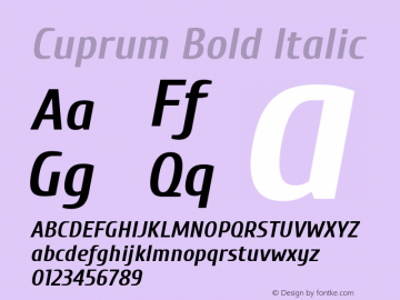 Cuprum Bold Italic Version 1.002; ttfautohint (v1.4.1)图片样张