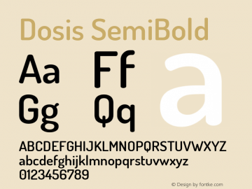 Dosis SemiBold Version 1.007; ttfautohint (v1.4.1)图片样张