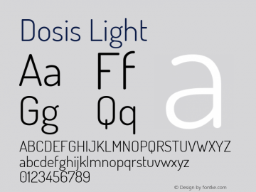 Dosis Light Version 1.007; ttfautohint (v1.4.1)图片样张