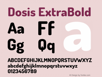 Dosis ExtraBold Version 1.007; ttfautohint (v1.4.1) Font Sample