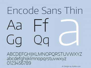 Encode Sans Thin Version 1.000; ttfautohint (v1.4.1)图片样张