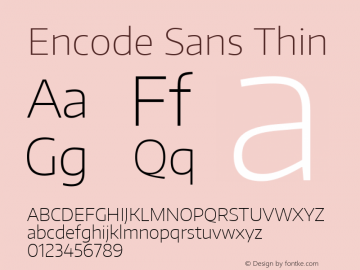 Encode Sans Thin Version 1.000; ttfautohint (v1.4.1)图片样张