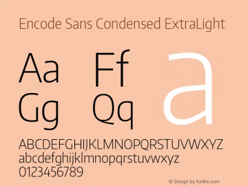 Encode Sans Condensed ExtraLight Version 1.000; ttfautohint (v1.4.1)图片样张