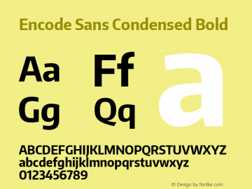 Encode Sans Condensed Bold Version 1.000; ttfautohint (v1.4.1)图片样张