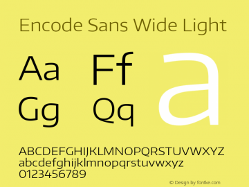 Encode Sans Wide Light Version 1.000; ttfautohint (v1.4.1)图片样张