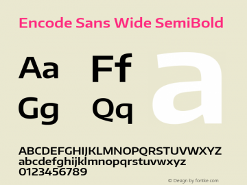 Encode Sans Wide SemiBold Version 1.000; ttfautohint (v1.4.1)图片样张