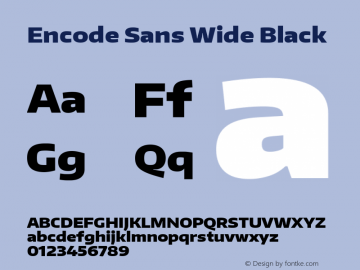 Encode Sans Wide Black Version 1.000; ttfautohint (v1.4.1)图片样张