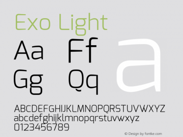 Exo Light Version 1.00 Font Sample