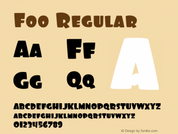 Foo Regular Version 5.002; ttfautohint (v1.4.1)图片样张