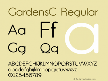 GardensC Regular 003.001; ttfautohint (v1.4.1) Font Sample